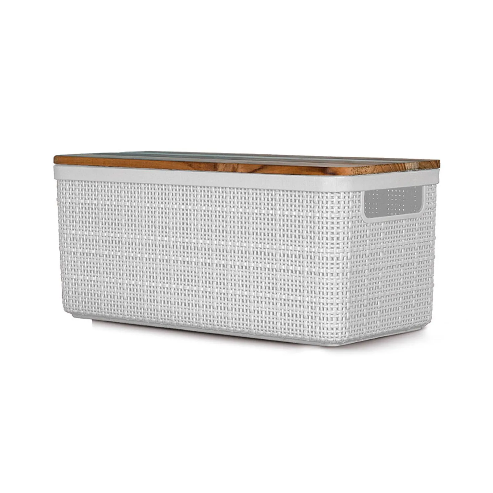 Organizador rect. tapa madera