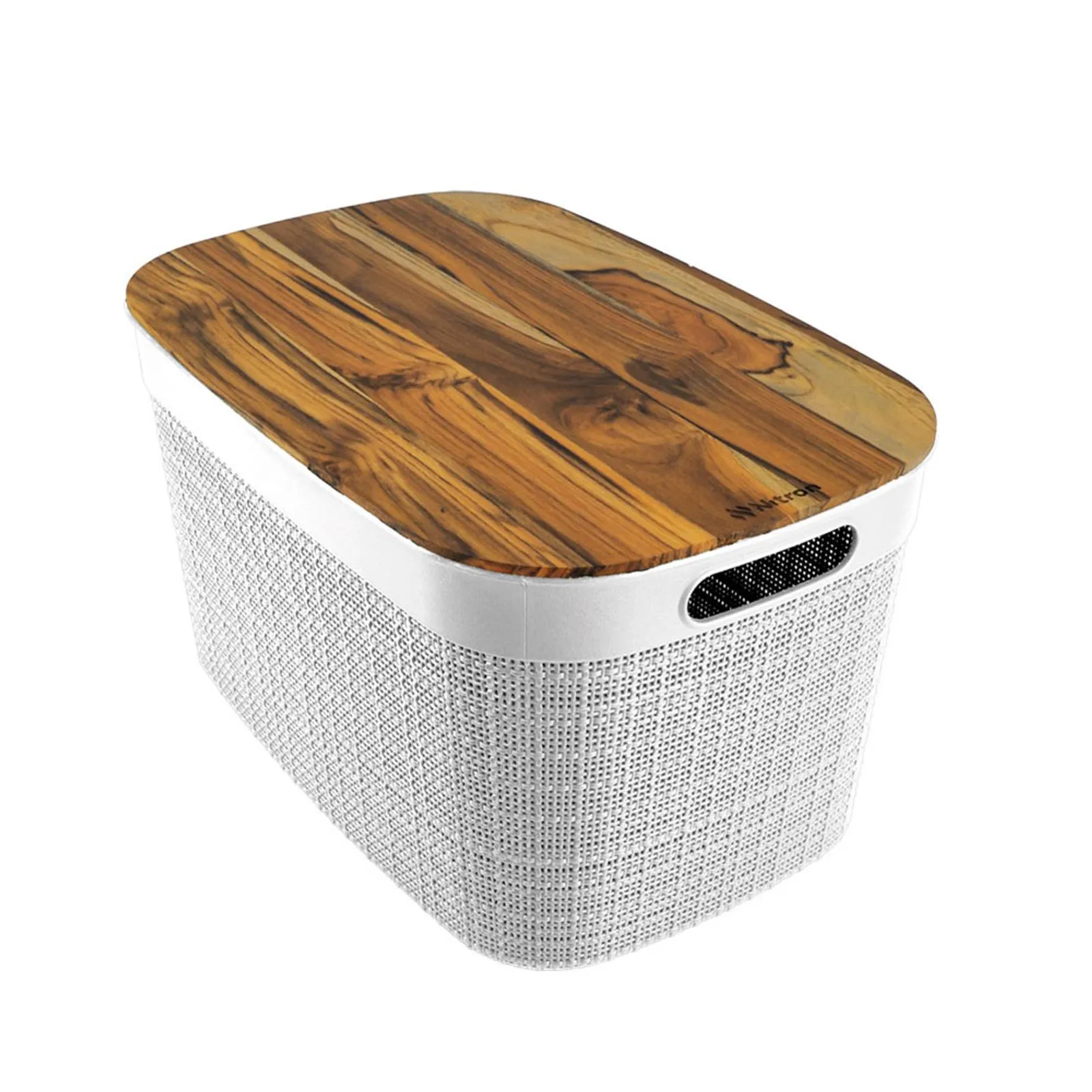 Organizador oval. tapa madera